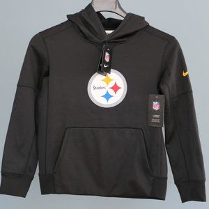 NFL BIG KIDS STEELERS NIKE HOODIE SWEATER SIZE MEDIUM 10/12 BLACK